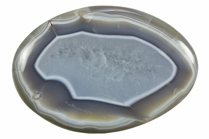 Polished Banded Blue and White Agate - Madagascar #319308